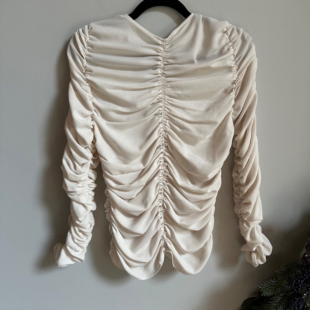 NWT Zara Ruched Long Sleeve Top - Picture 7 of 8